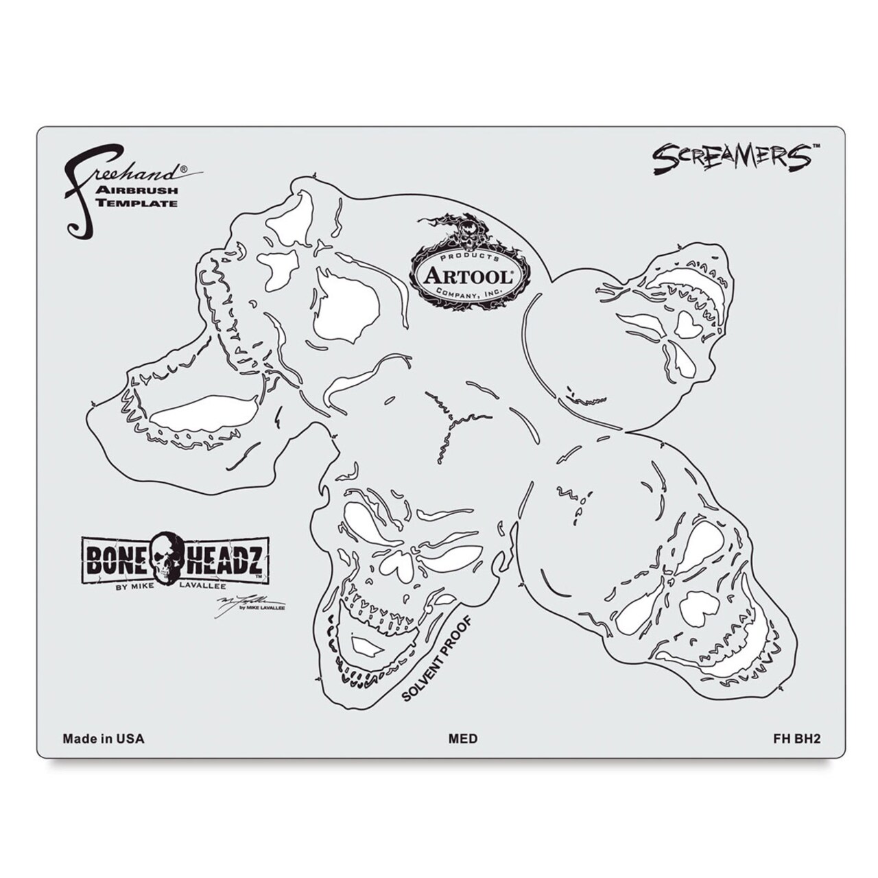 Iwata Artool Freehand Template - Set of 4, BoneHeadz Screamers